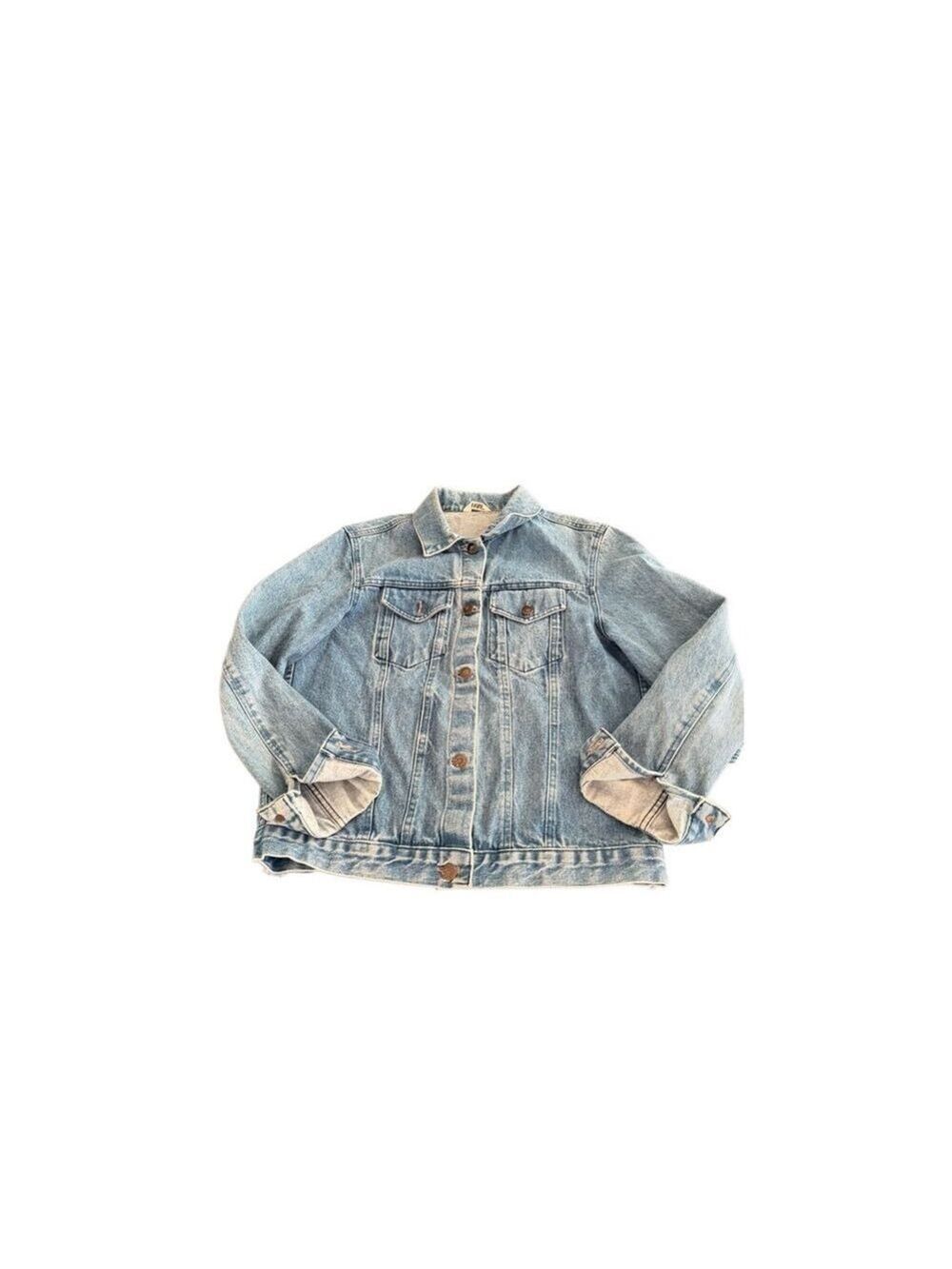 Classic Y2K Light Wash Denim Trucker Jacket Size L